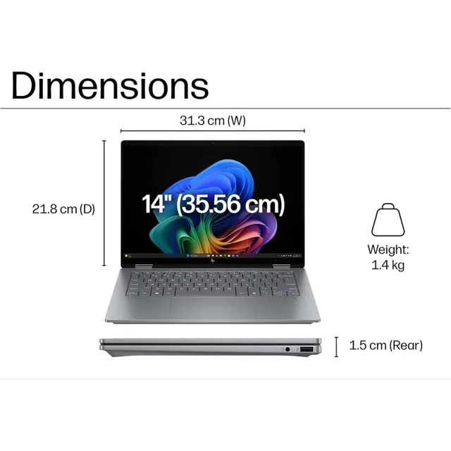 لپ تاپ 14 اینچی اچ‌ پی مدل OmniBook X Flip 14-fm0013dx-Core Ultra 5 226V-16GB LPDDR5X 8533 102308638