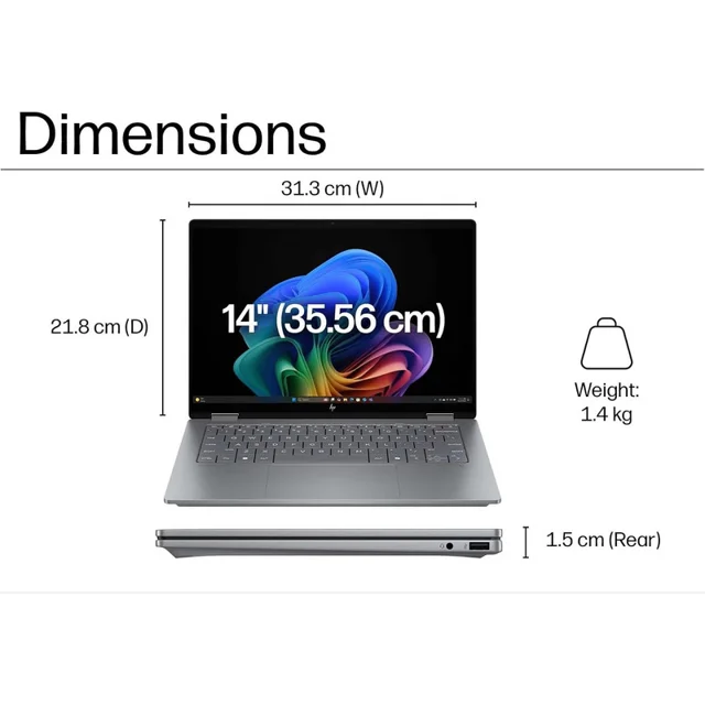 لپ تاپ 14 اینچی اچ‌ پی مدل OmniBook X Flip 14-fm0013dx-Core Ultra 5 226V-16GB LPDDR5X 8533 101744522